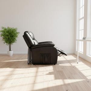 Sofá Individual Multifuncional de Cuero PU Genuino con Espuma de Alta Densidad, Rotación, Masaje y Bluetooth BTLS002 para Sala de Estar - Product Image 2