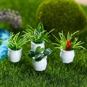 Plantes en pot miniatures simulées, 3-5 cm, en résine, décoration de bureau intérieure, micro-paysages, ensemble de 7 - Product Image 3