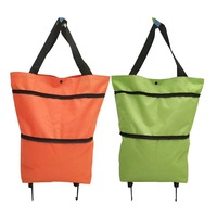 Sac de grande taille, étanche, portable, pliable et réutilisable, pour épicerie et supermarché, avec roulettes