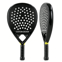 Raquette de padel avec poignée en titane, Eva noir, balles de padel, forme de pelle en fibre de carbone 15k, unisexe
