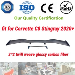 Z06 Style <strong>Carbon</strong> <strong>Fiber</strong> Rear <strong>Spoiler</strong> for Chevrolet Corvette C8 Z51 Z07 Stingray 2020 to 2024 High Wing - Product Image 2