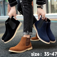 Bottes Chelsea en daim pour hommes, grandes tailles, mi-montantes, chaudes, chaussures pour hommes, best-seller