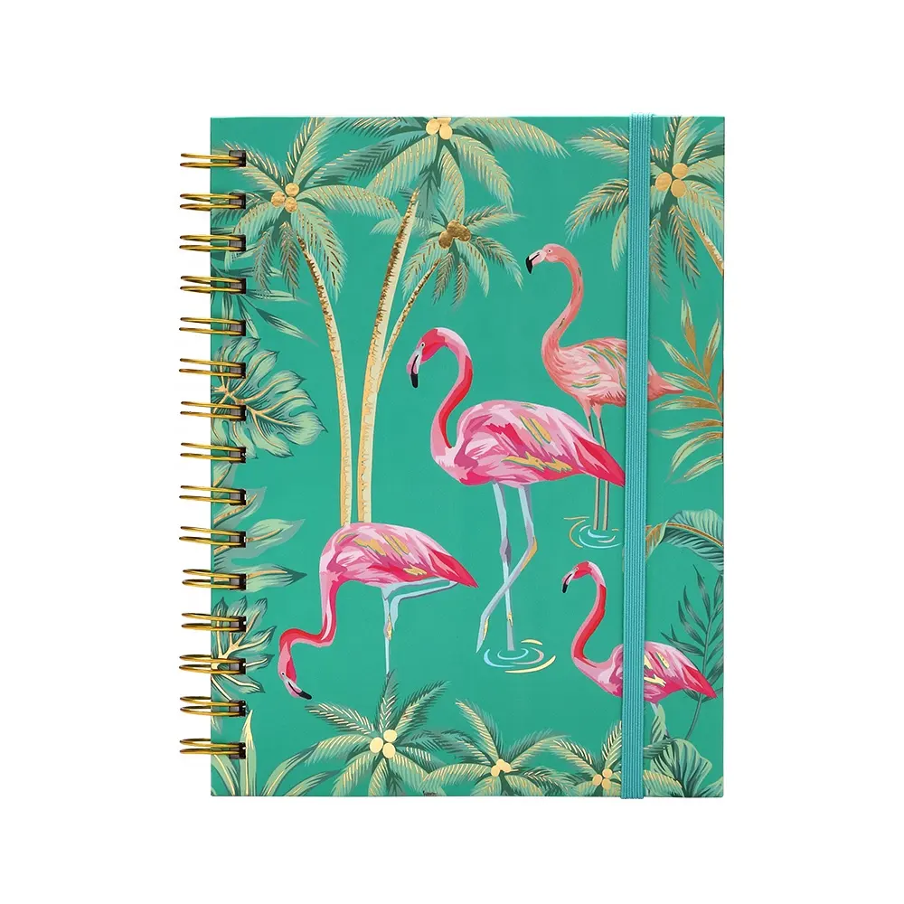 Tùy Chỉnh In Logo Cô Gái Nhật Ký Ghi Chú Cuốn Sách Fancy Flamingo Pocket Bìa Cứng A5 Xoắn Ốc Tạp Chí Máy Tính Xách Tay