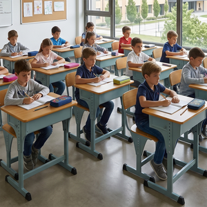 Conjunto de Silla y Escritorio Ajustable para Estudiantes, Diseño Moderno de Metal, Cómodo, Estándar Escolar, Marca SONGYE, Modelo ST-106B - Product Image 5