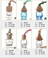 Offre Spéciale auto 8ml 10ml voiture pendaison diffuseur bouteille vide de voiture désodorisant parfum bouteille en verre avec bouchon en bois