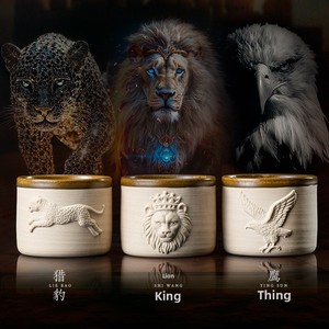 <span class=keywords><strong>Taza</strong></span> de Espresso de Cerámica Gruesa de 4/8.5oz, Estilo Real de Oriente Medio, <span class=keywords><strong>Taza</strong></span> de Agua Creativa con Cabeza de Animal en Relieve 3D, Informe FCM - Product Image 2