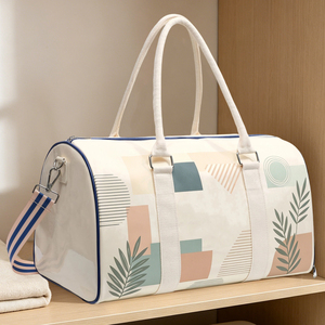 Sac de voyage week-end en cuir brillant avec compartiment à chaussures, grand sac de voyage imperméable pour les voyages d'affaires et le sport - Product Image 2