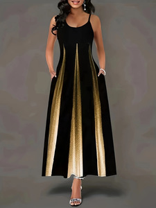 Abito Elegante Senza <span class=keywords><strong>Maniche</strong></span> 2025, Morbido e Lungo, per Donna, Casual con Stampa Floreale, Lussuoso ed Elegante per Ufficio e Feste - Product Image 5