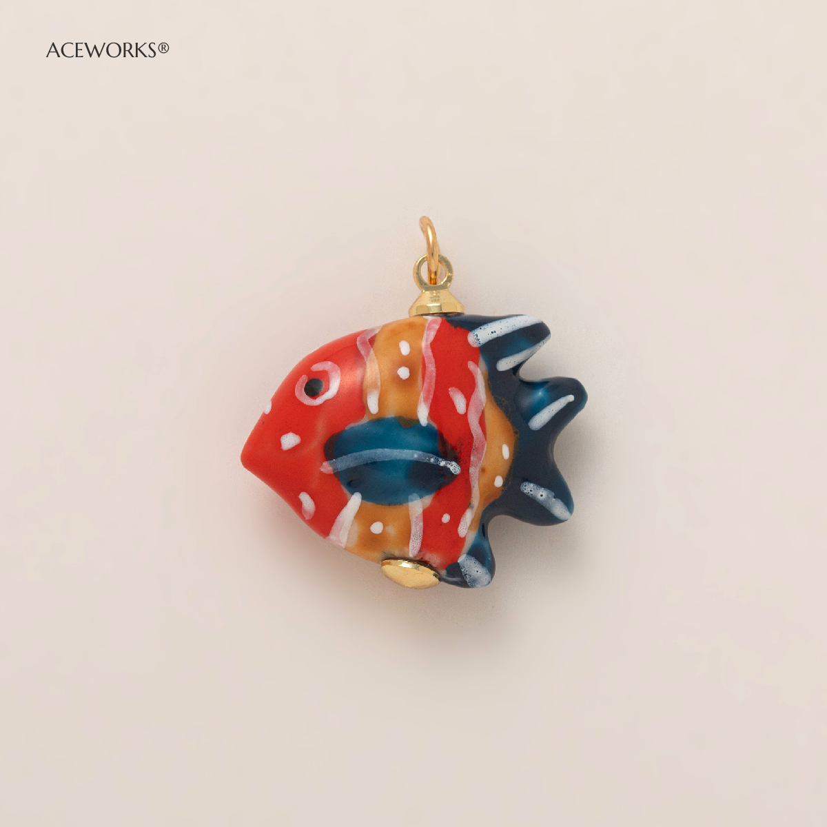 Red fish pendant-Gold