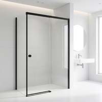 Cabine de douche carrée rectangulaire coulissante en aluminium de style européen, ensemble avec verre trempé de 6 mm, fermeture douce professionnelle pour hôtel