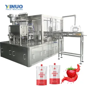 Automatic Stand Up Spout Pouch Filling Capping Machine Doypack Drink Baby Food Sauce Milk Puree Juice Water Filling Machine