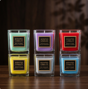 Bougie parfumée de luxe 100% artisanale en cire de soja dans un bocal en verre ambré, huile essentielle parfumée, pour la Saint-<span class=keywords><strong>Valentin</strong></span>, Thanksgiving, Pâques - Product Image 1