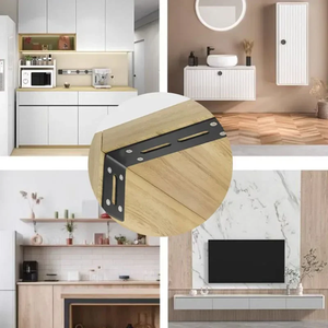 Black <b>Stainless</b> <b>Steel</b> L <b>Angle</b> Heavy Duty Wall <b>Bracket</b> 90 Degree Right <b>Angle</b> Adjustable <b>Angle</b> Code 2mm Thickness DIY Furniture - Product Image 6