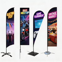 Drapeaux plume promotionnels personnalisés pour l'extérieur, bannières publicitaires économiques, impression par sublimation, logo imprimé, drapeaux de plage résistants au vent