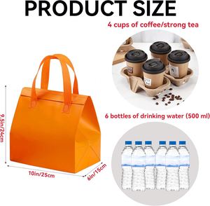 Bolsa Térmica Personalizada Desechable de Tela No Tejida para Comida para Llevar, Bebidas Frías y Calientes, Café, para Restaurantes y Entrega de Vasos - Product Image 2