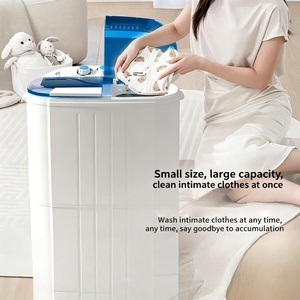Silent Operation <b>Mini</b> Twin Portable Semi-automatic Plastic Smart Washing Machine for Household Use Double-barrel Spin-drying - Product Image 6