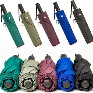Wholesale Modern Manual Metal New Design 2 Folding <b>Umbrella</b> <b>Windproof</b> Portable Custom Logo Printing with Carabiner Handle - Product Image 2