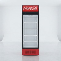 Réfrigérateur commercial compact pour boissons, refroidissement direct, vitrine verticale avec porte vitrée pour supermarché