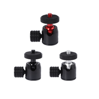 Adaptor Dudukan Kamera Putar 360 Derajat Sekrup Tripod 1/4 Kepala Tripod Putar Aluminium Mini Ball Head Bola 15mm untuk Kamera Digital
