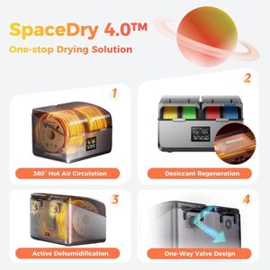 Secador de Filamento Creality SpacePi X4, 4 Bobinas, Calentamiento Dual Independiente, Temperatura Máxima de 85°C, Máquina de Secado de Plástico - Product Image 6
