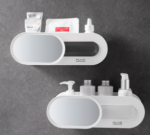 Parete Multifunzione da bagno cosmetico <span class=keywords><strong>contenitore</strong></span> di monili di plastica dell'organizzatore di immagazzinaggio con 360 gradi di rotazione vanità <span class=keywords><strong>specchio</strong></span> - Product Image 6