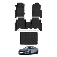 Tapis de sol pour Mustang 2021+ Ensemble complet TPE & Latex Tapis toutes saisons Imperméables Résistants à l'usure Épaisseur 4MM Vente en gros Personnalisés