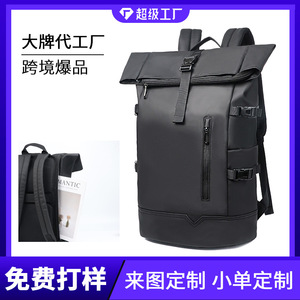 Sac à dos noir à enroulement pour homme 20-35L, imperméable avec poche intérieure zippée, loisirs et voyage, printemps 2025 - Product Image 5