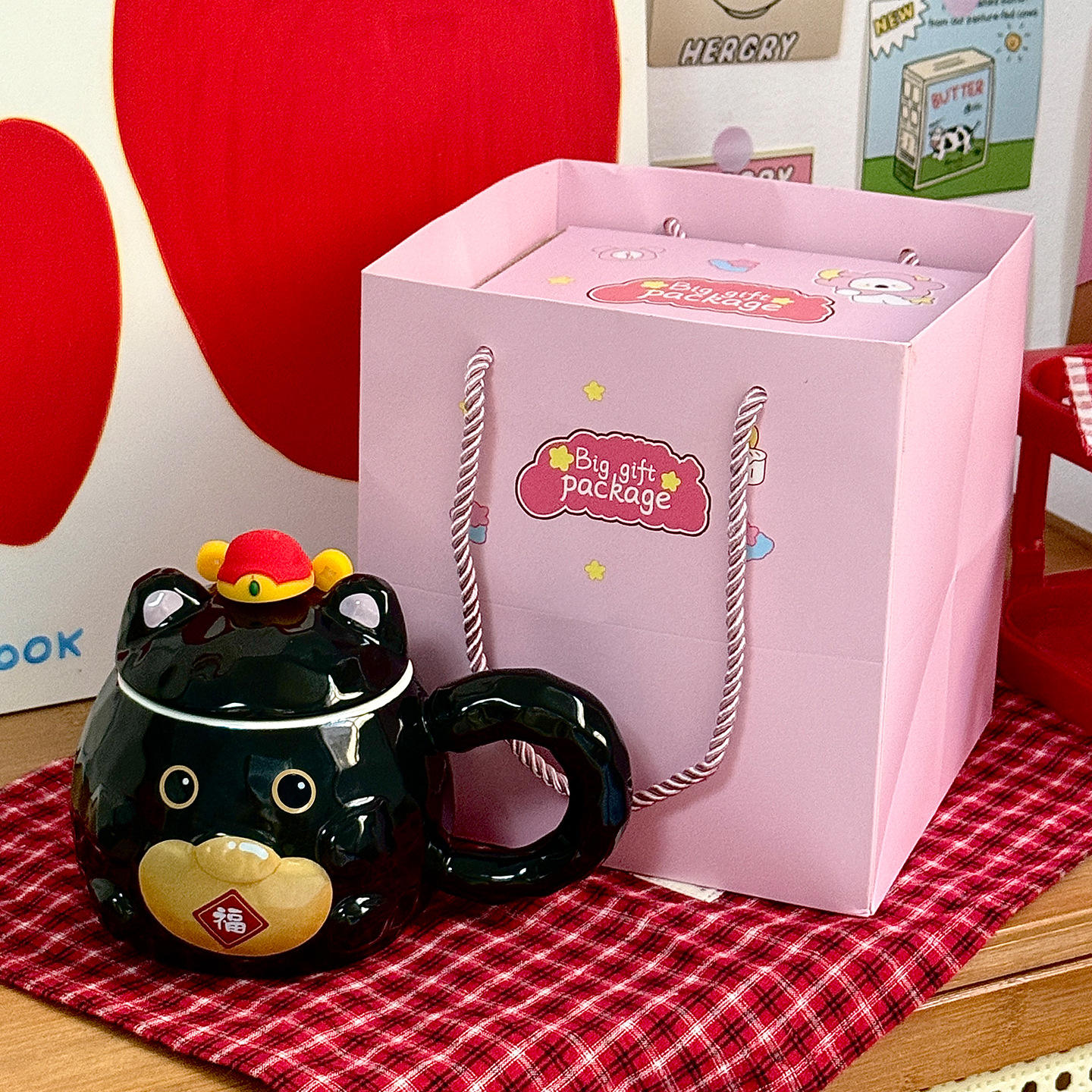 กล่องของขวัญเจ้าหญิง - แก้วมัคแมว - สีดำ