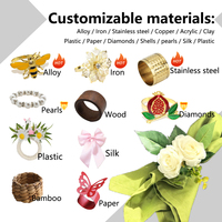 Anneaux de serviette en métal de luxe personnalisés pour la décoration de table de mariage personnalisée en petit lot