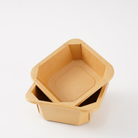 Conteneur alimentaire carré en papier kraft imperméable en gros, approvisionnement direct usine, boîte à lunch jetable pour sushi, salade, barbecue, pâtes, plats à emporter