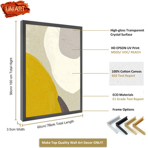 Stampa su Tela Minimalista Personalizzata <span class=keywords><strong>per</strong></span> Cameretta, <span class=keywords><strong>Poster</strong></span> Artistici Lucidi, Decorazione Murale con Forme Organiche Beige Senape <span class=keywords><strong>per</strong></span> <span class=keywords><strong>Cucina</strong></span> - Product Image 3