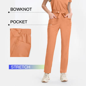 เครื่องแบบการพยาบาลชุด2ชิ้นแบบใหม่2025ชุดทรงหลวมกระชับคอวีสีบริสุทธิ์ชุดทำงานน้ำหนักเบาสำหรับฤดูร้อน - Product Image 4