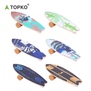 TOPKO Nouveau design Fitness Yoga Enfants Impression personnalisée du logo <span class=keywords><strong>Planche</strong></span> d'équilibre en bois à roulettes - Product Image 2
