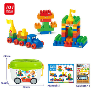 Jinying 101 Pcs DIY Particle Building Blocks Toy Construction Bricks Set With Storage Bucket <b>Stickers</b> for <b>Kids</b> Learning Game - Product Image 6