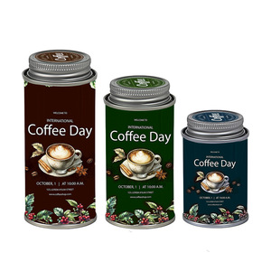 En stock – Boîte en fer blanc de qualité supérieure 60-80g pour grains de café avec valve de dégazage – Contenant métallique hermétique pour chocolat, bonbons et thé - Product Image 1