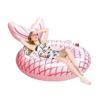 Sirène gonflable Flamingo Swan Shark Mount Water Toys avec LED lumineuse Row Adult Floating Row White Swan Swimming Rings