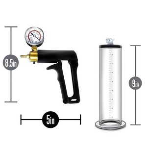 Pompe à pénis en laiton type pistolet pour homme, 10 fréquences, jouet sexuel pour adulte, fonction d'agrandissement, pour l'augmentation de la taille et la stimulation de la performance sexuelle - Product Image 4