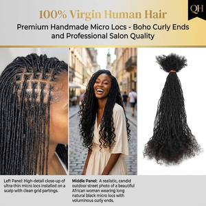 Extensiones de Cabello Humano Natural para Microlocs, Estilo Sisterlocks de Dos Centímetros, para Salones de Belleza en EE. UU. - Product Image 2