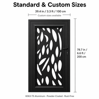 Portail piétonnier moderne en aluminium pour villa, jardin, cour, panneau artistique en métal découpé au laser, porte d'entrée simple battante, certifié CE