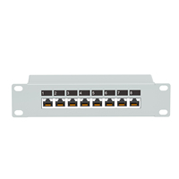 Panneau de brassage FTP modulaire RJ45 1U 8 ports en acier de haute qualité pour câbles réseau Cat5e Cat6 Cat6A, fabriqué en Allemagne