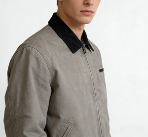 Veste en toile avec logo personnalisé, design streetwear, col rabattu, respirante, écologique, réversible, manteau d'automne, coupe classique pour homme - Product Image 3