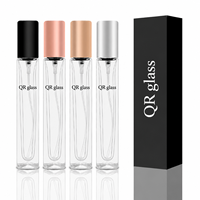 Flacons de parfum en gros à remplir, flacons d'échantillon de parfum à col vissé, carrés transparents 10ml 15ml, avec boîte
