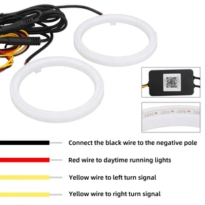 2PCS 60mm Anneaux Angel Eyes APP RGB Feux de jour LED pour projecteur de <span class=keywords><strong>phare</strong></span> Blanc DRL - Product Image 6