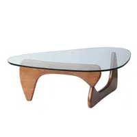 नॉर्डिक कमरे में रहने वाले टेम्पर्ड ग्लास गोल आकार कॉफी टेबल आधुनिक सरल ठोस लकड़ी कार्यालय बड़े थोक कॉफी टेबल