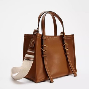Woven Fabric Large Capacity Casual Office Pu Leather Soft Handheld Women's <b>Tote</b> Bag Custom Wholesale Designer Tanjing - Product Image 4