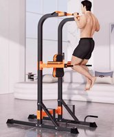 Barra de Dominadas Multifuncional Ajustable de Metal para Interiores, Torre de Ejercicios, Estación de Flexiones para Niños y Adultos