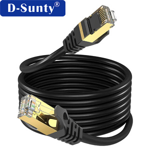 Cat8 Round SFTP Ethernet <b>Cable</b> Pure Copper Conductor 28AWG RJ45 Connector Black White 1M 2M 3M 5M 10M 15M 20M 30M Network Patch - Product Image 1