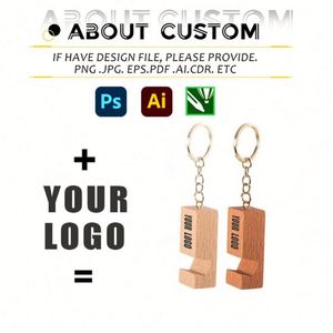 Porte-clés promotionnel portable en bois, support de téléphone portable, porte-clés personnalisé en bois avec logo sur mesure - Product Image 3