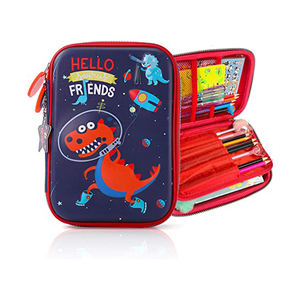 Boîte à crayons personnalisée mignonne pour enfants, sac à crayons en EVA de dessin animé, grande capacité pour les élèves, trousse à crayons avec compartiments - Product Image 1