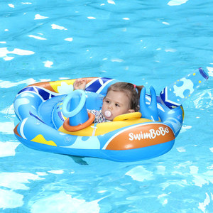 Bouée gonflable SwimBoBo pour bébé, flotteur pour piscine et parc aquatique, siège de sécurité pour enfant de 6 à 36 mois avec auvent solaire - Product Image 1